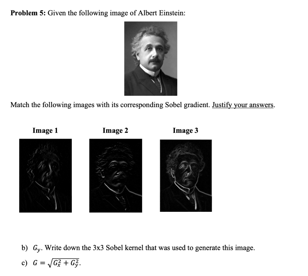 Solved Problem 5 Given the following image of Albert