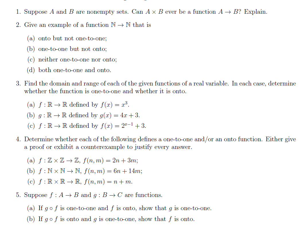 Solved 1. Suppose A And B Are Nonempty Sets. Can A X B Ever | Chegg.com