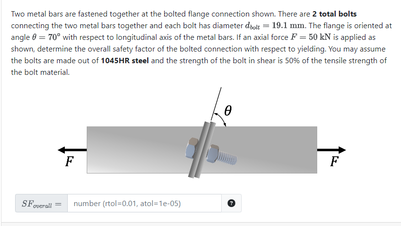 Solved Two metal bars are fastened together at the bolted | Chegg.com