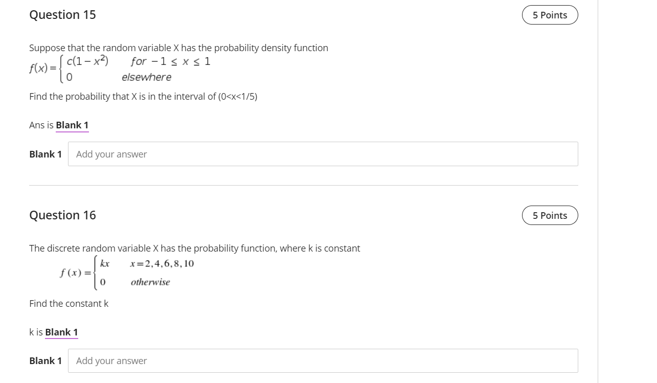 Solved Question 15 5 Points Suppose that the random variable | Chegg.com