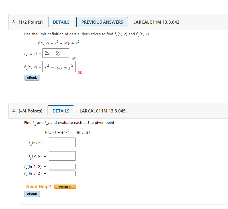 Solved 3. [1/2 Points] DETAILS PREVIOUS ANSWERS LARCALC11M | Chegg.com