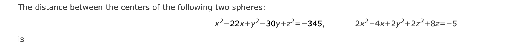 Solved The distance between the centers of the following two | Chegg.com