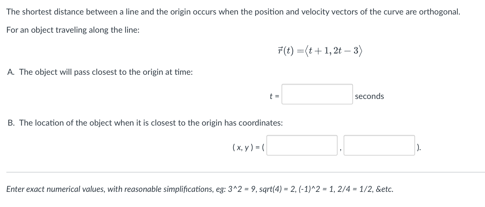 Solved The shortest distance between a line and the origin | Chegg.com