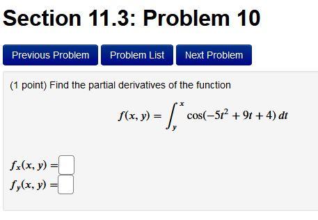 Solved Section 11.3: Problem 10 Previous Problem Problem | Chegg.com