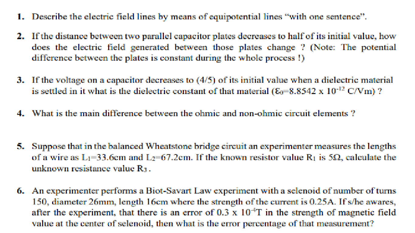 1. Describe the electric field lines by means of | Chegg.com