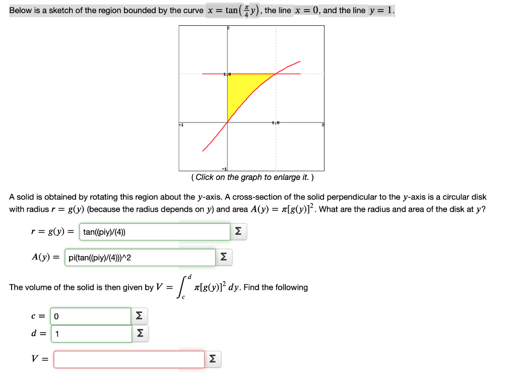 Solved (y) Below is a sketch of the region bounded by the | Chegg.com