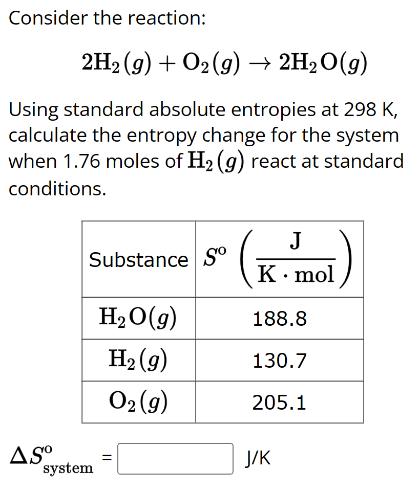 Solved Consider The Reaction2h2go2g→2h2ogusing 6865