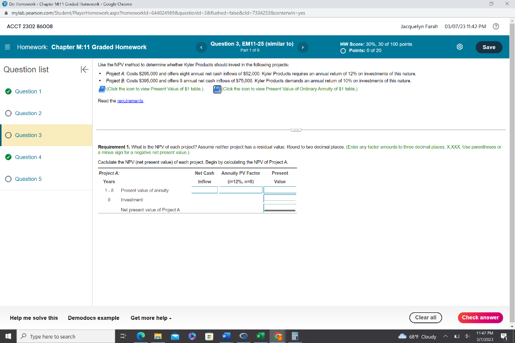 Solved Use the NPV method to determine whether Kyler | Chegg.com