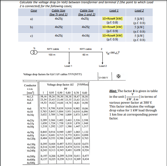 Solved Calculate the voltage drop (in Volt) between | Chegg.com