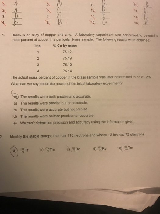Solved 10 14. 3. 7. 16, 1. Brass is an alloy of copper and
