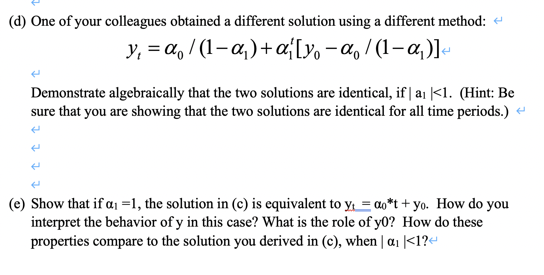 Consider The Following Homogeneous Difference Chegg Com