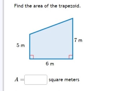 Solved Find the area of the trapezoid. A= square meters | Chegg.com