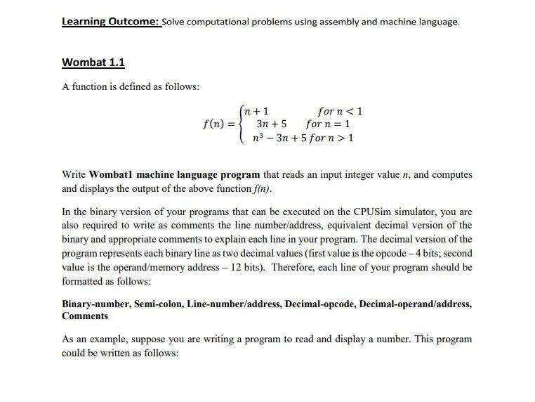 Learning Outcome: Solve computational problems using | Chegg.com