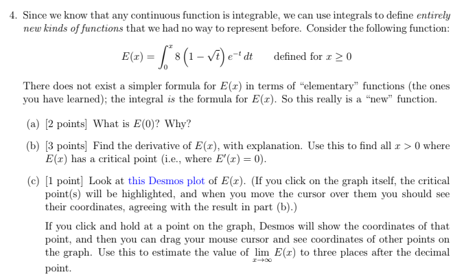 Solved 4. Since we know that any continuous function is | Chegg.com