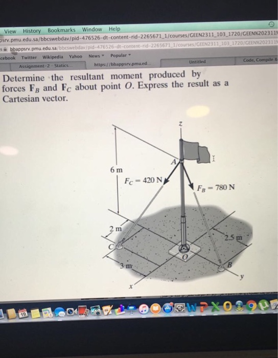 Solved Determine The Resultant Moment Produced By Forces F_B | Chegg.com