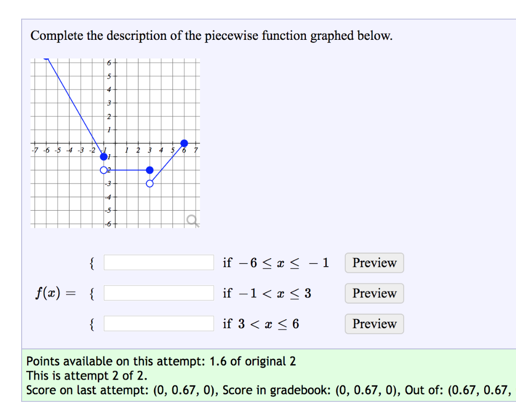 piecewise functions examples and answers