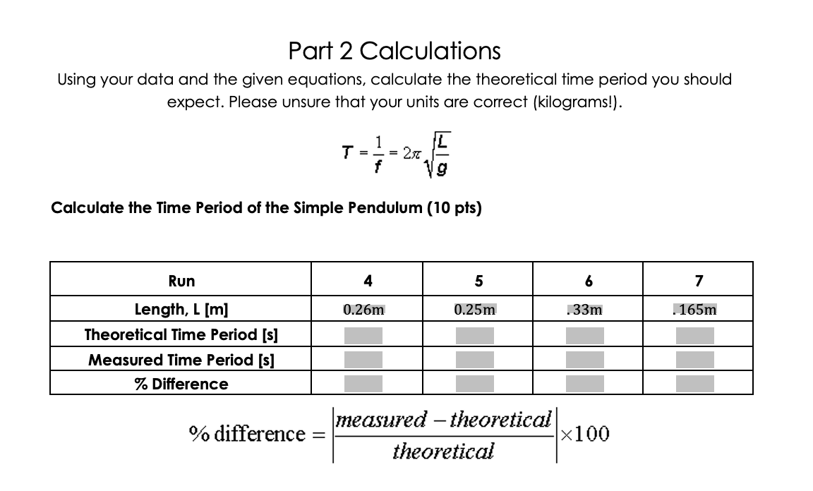 Solved I did the table ,but i'm not sure how to calculate | Chegg.com