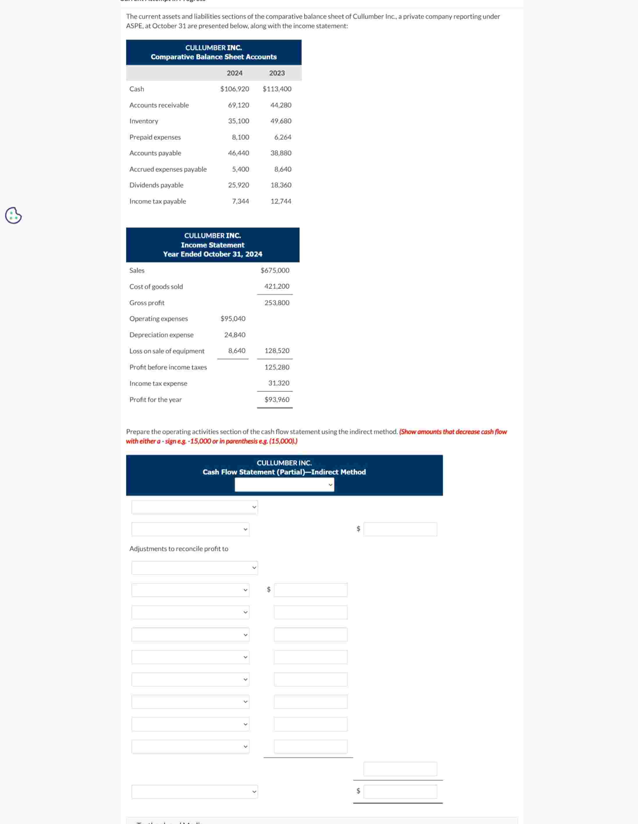 Solved The current assets and liabilities sections of the | Chegg.com