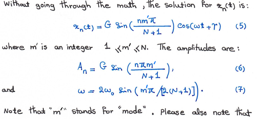 Solved Exercise 1: Normal frequencies and amplitudes for N=4 | Chegg.com