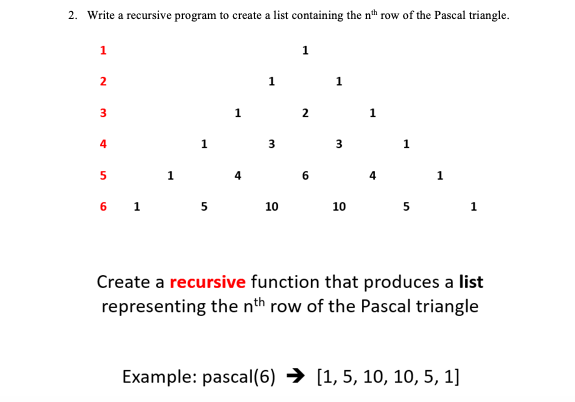 Solved 2. Write a recursive program to create a list Chegg