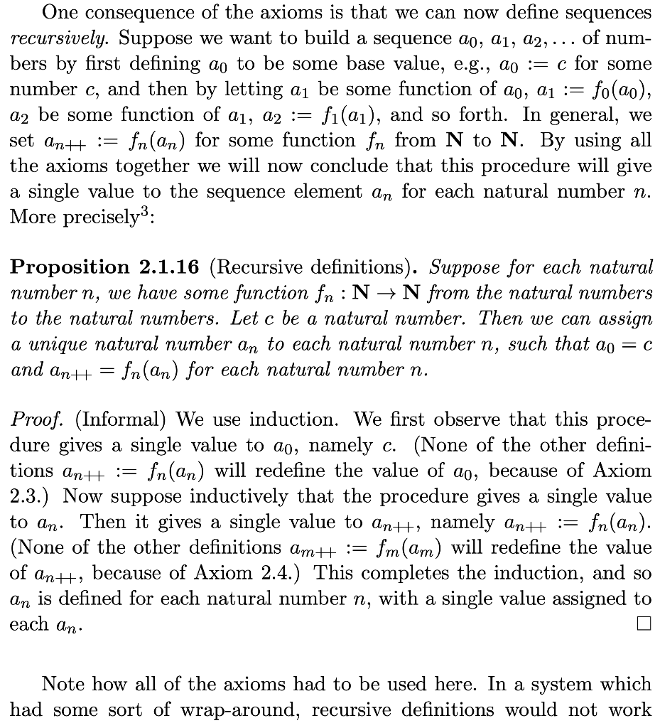 Solved The Below Passage Is Referring To The Peano Axioms. | Chegg.com