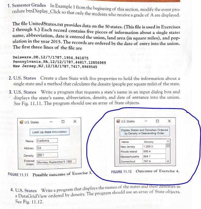 Solved 1. Semester Grades In Example 1 from the beginning of | Chegg.com