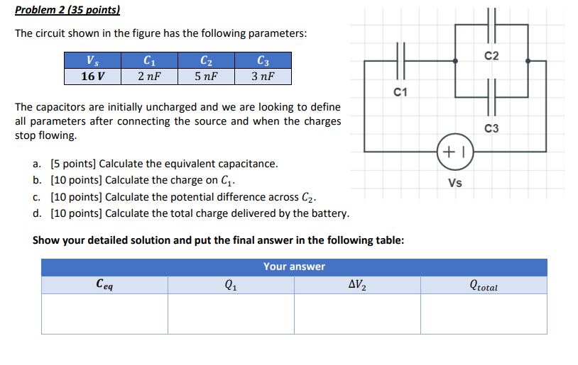 Solved Problem 2 (35 points) The circuit shown in the figure | Chegg.com