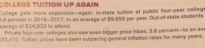Solved If tuition keeps increasing at the same rate as in | Chegg.com