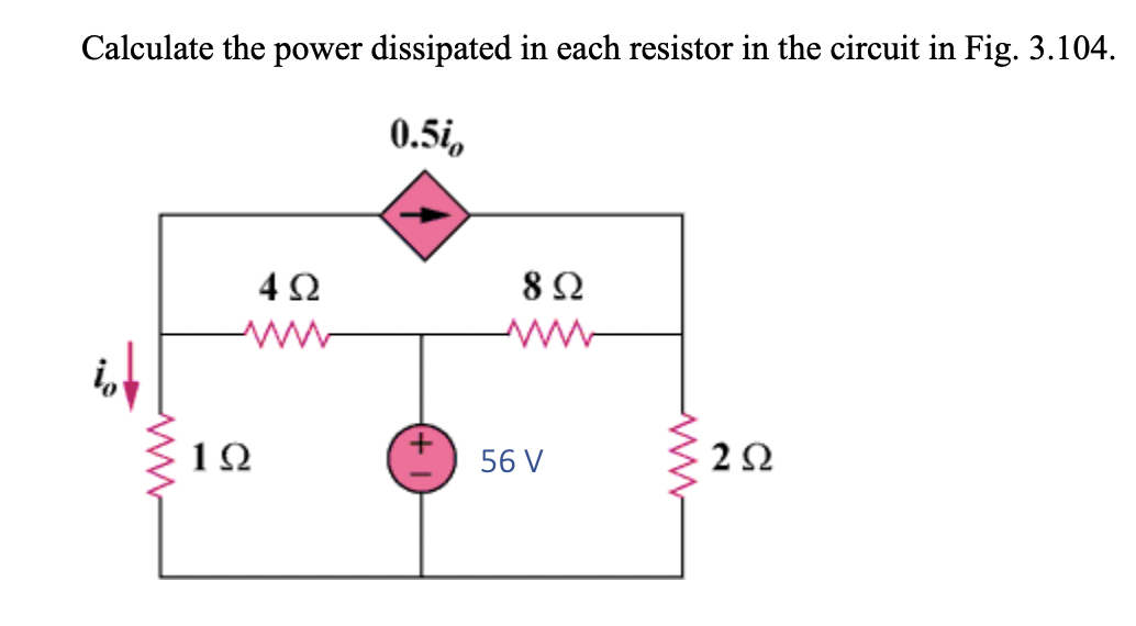 Solved Calculate The Power Dissipated In Each Resistor In | Chegg.com