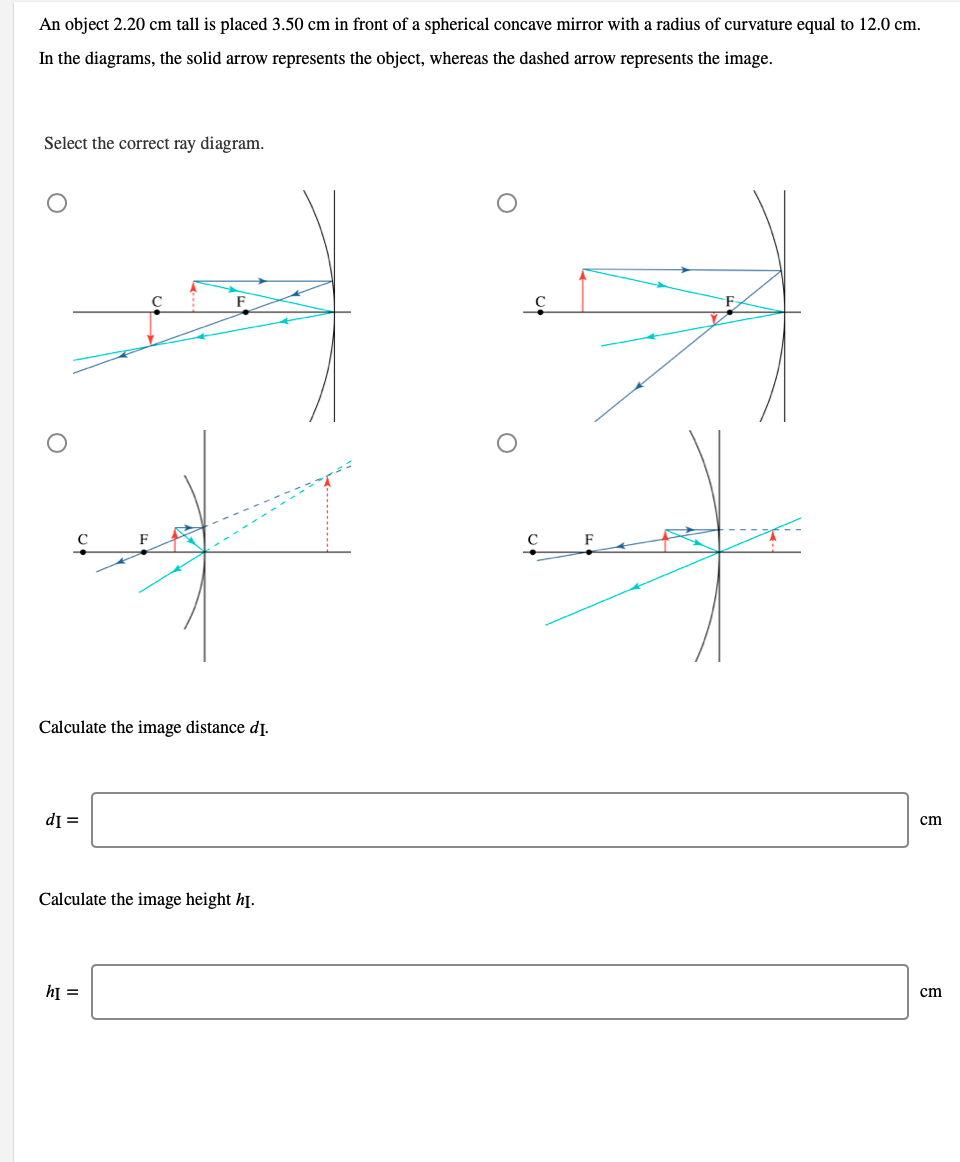 solved-an-object-2-20-cm-tall-is-placed-3-50-cm-in-front-of-chegg