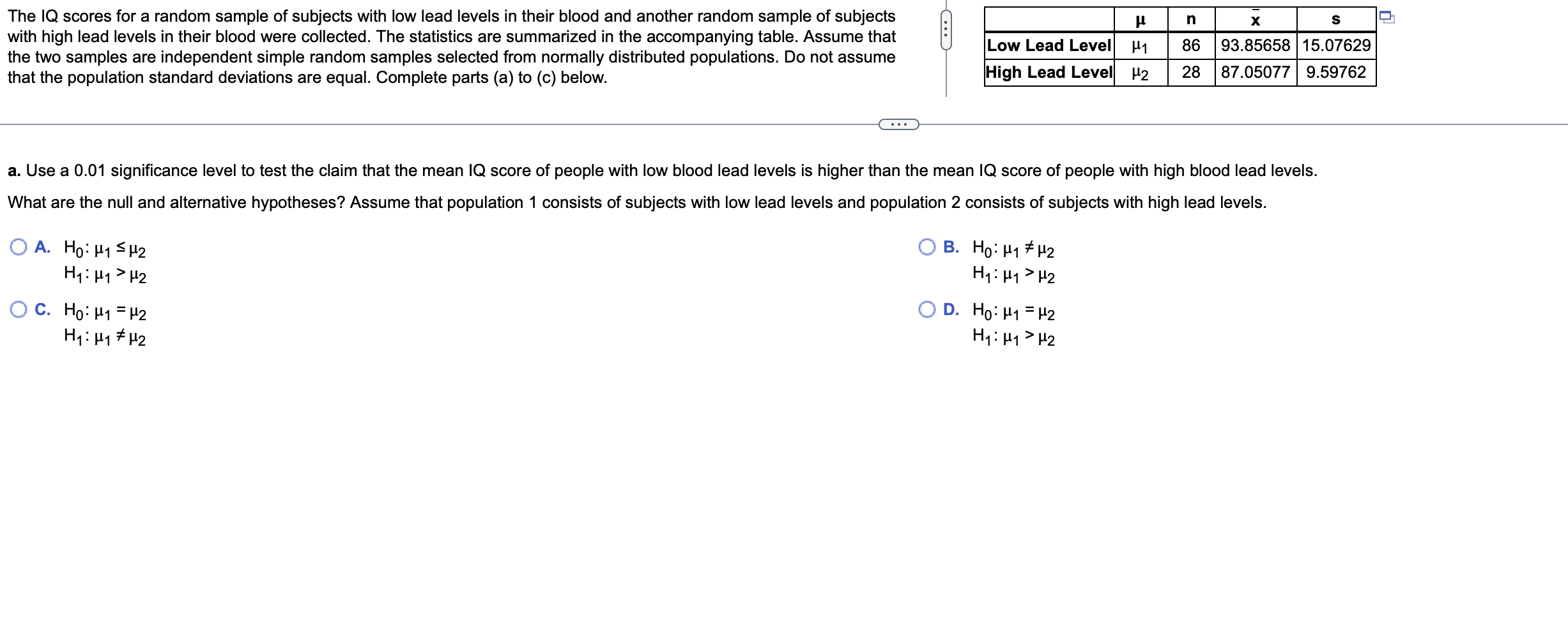 Solved X S The IQ scores for a random sample of subjects