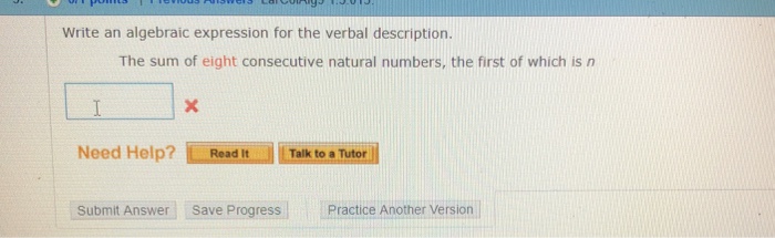 Solved Write an algebraic expression for the verbal | Chegg.com