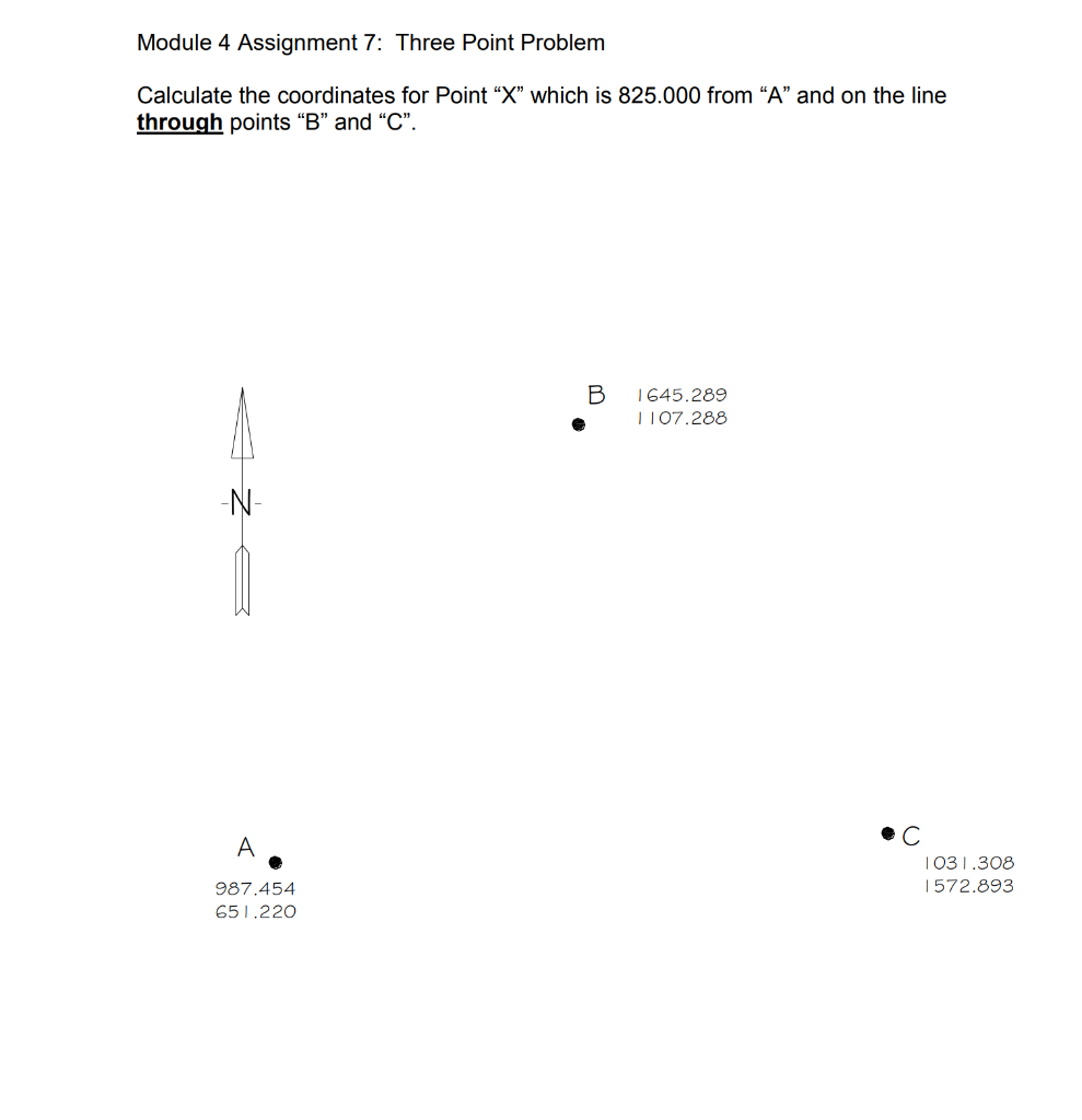 Solved Module 4 Assignment 7: Three Point Problem Calculate | Chegg.com