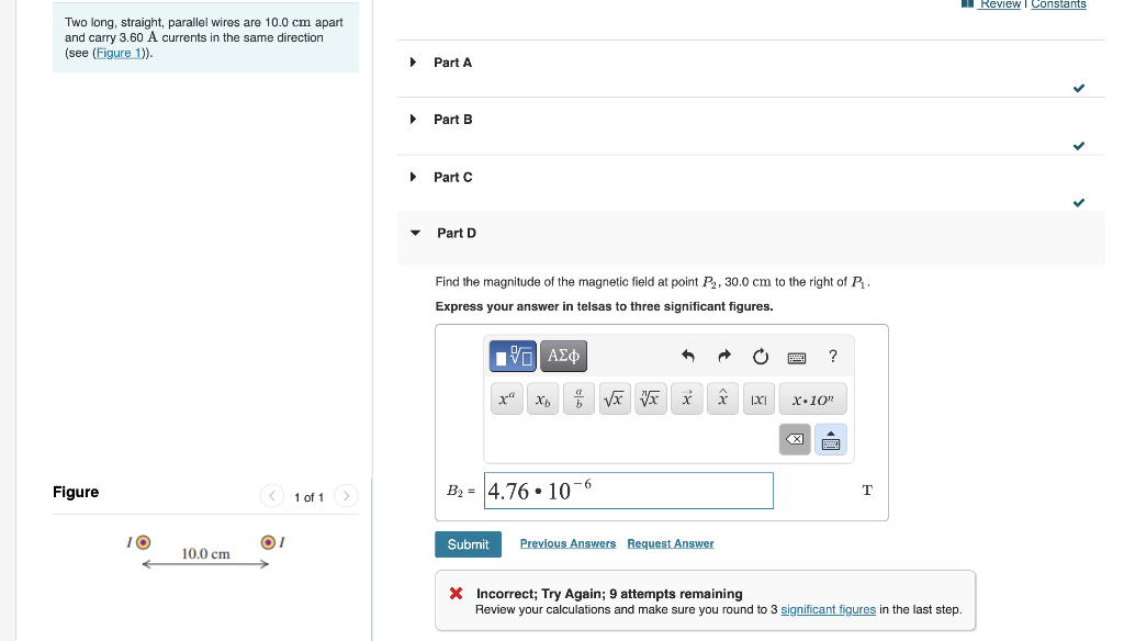 Find the magnitude of the magnetic field at point P2, | Chegg.com