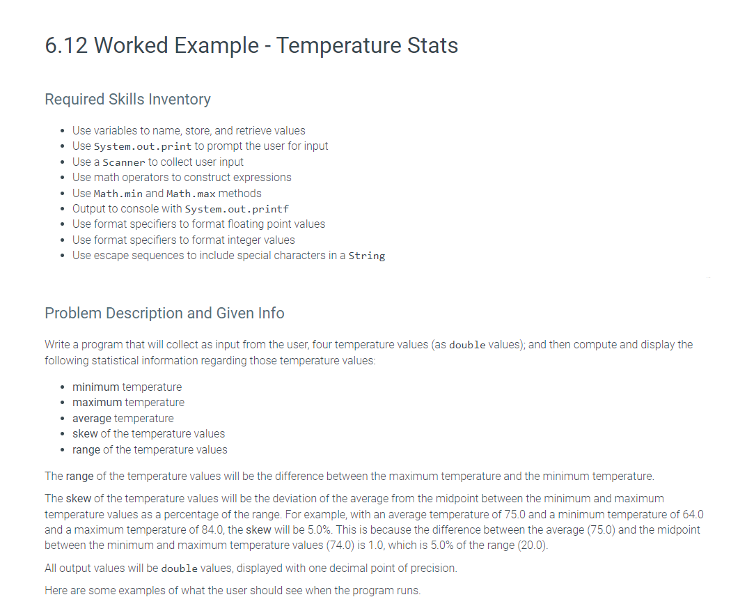 Solved 6.12 Worked txample - 1 emperature Stats Required | Chegg.com