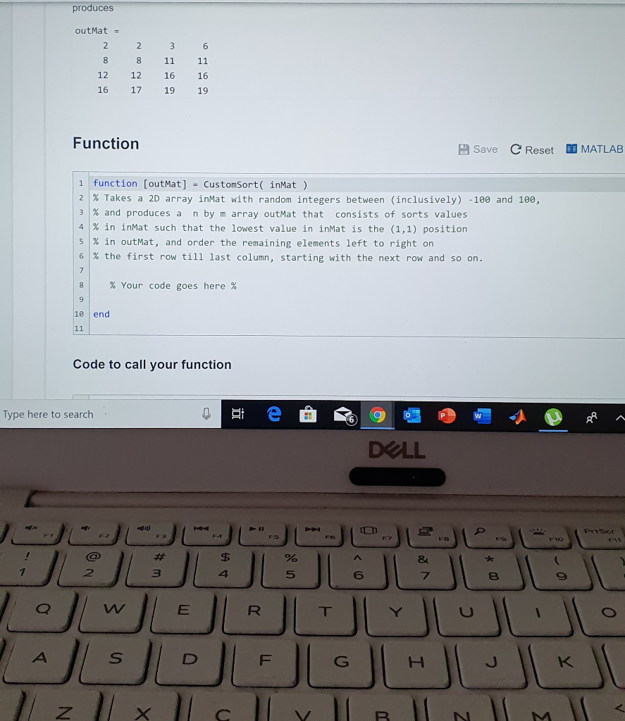 solved-write-function-called-customsort-takes-n-x-m-2d-array-inmat