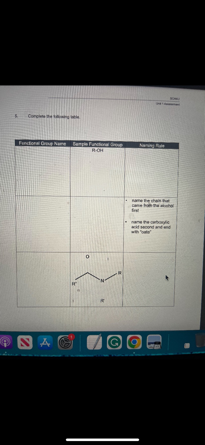 Solved 5. Complete The Following Table. | Chegg.com