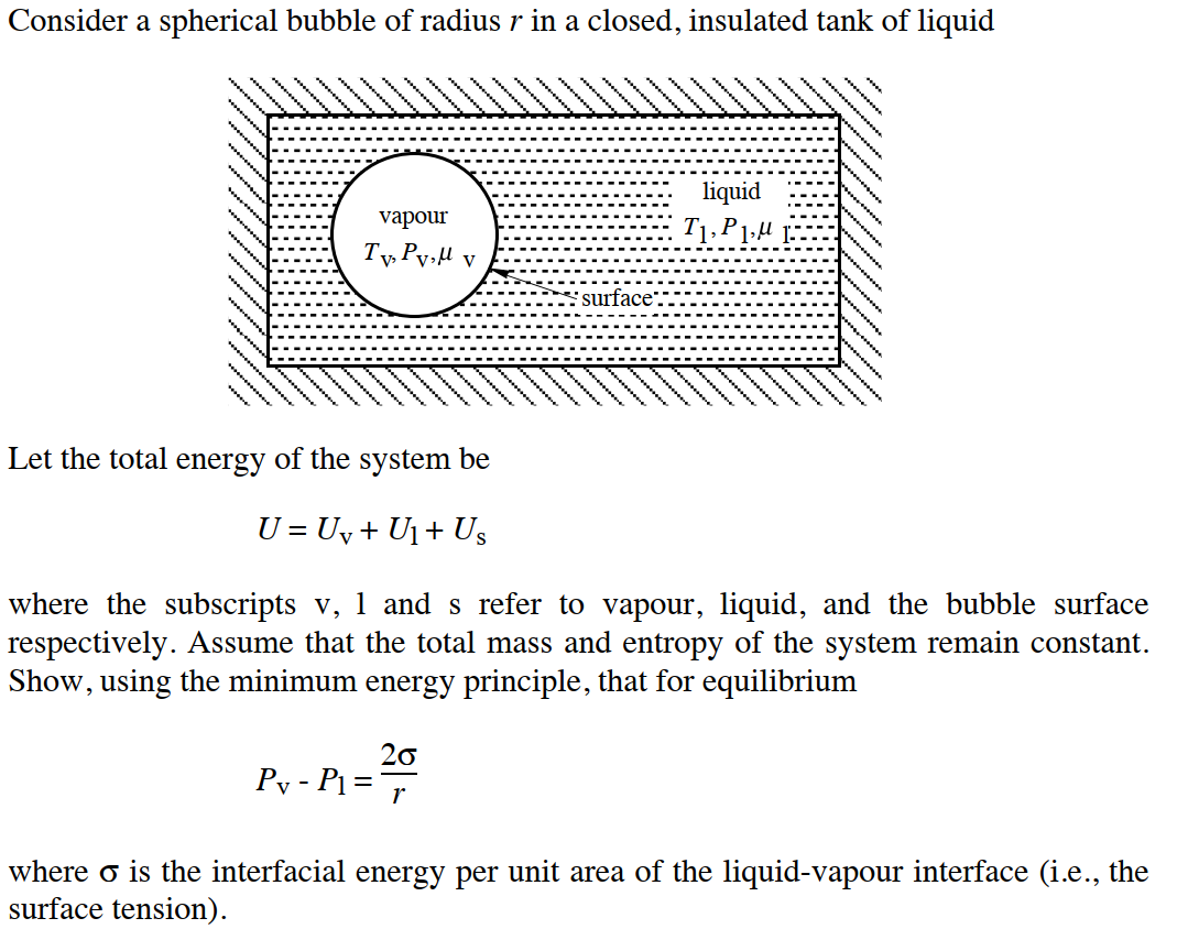 Solved Consider A Spherical Bubble Of Radius R In A Close Chegg Com