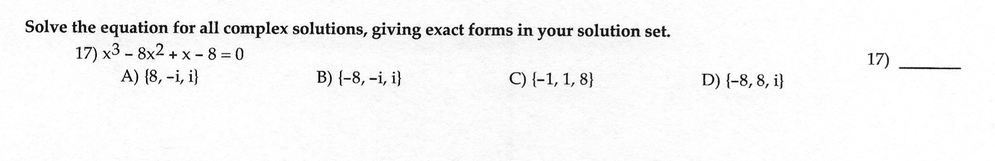 Solved Solve the equation for all complex solutions, giving | Chegg.com
