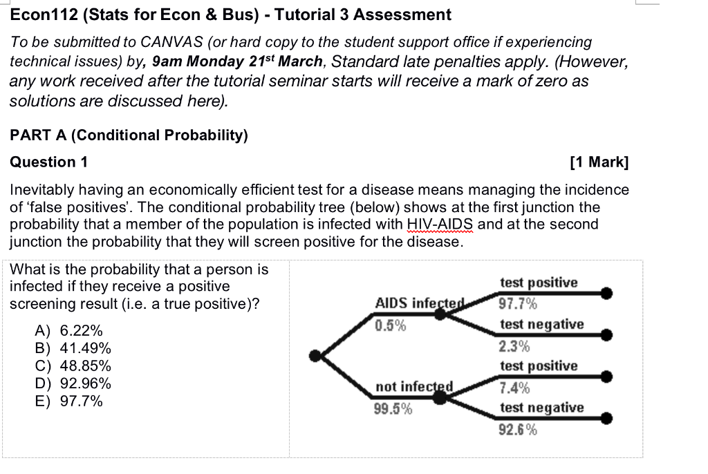 Solved - Econ112 (Stats For Econ & Bus) - Tutorial 3 | Chegg.com