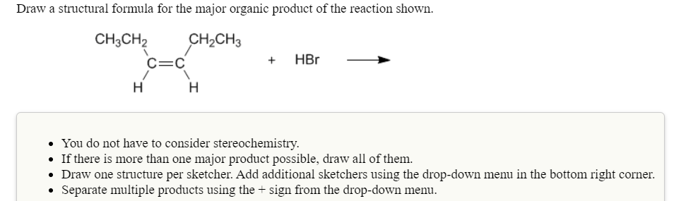 Solved Draw a structural formula for the major organic | Chegg.com