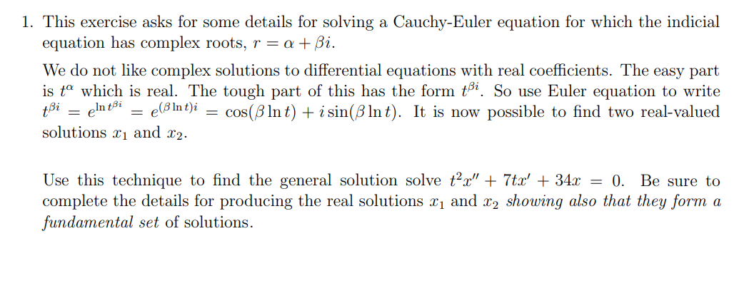 Solved 1. This exercise asks for some details for solving a | Chegg.com