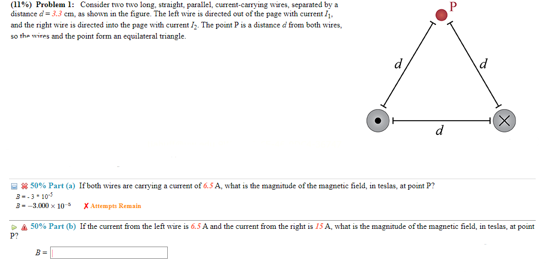 Solved 11 Problem 1 Consider Two Two Long Straight Chegg Com