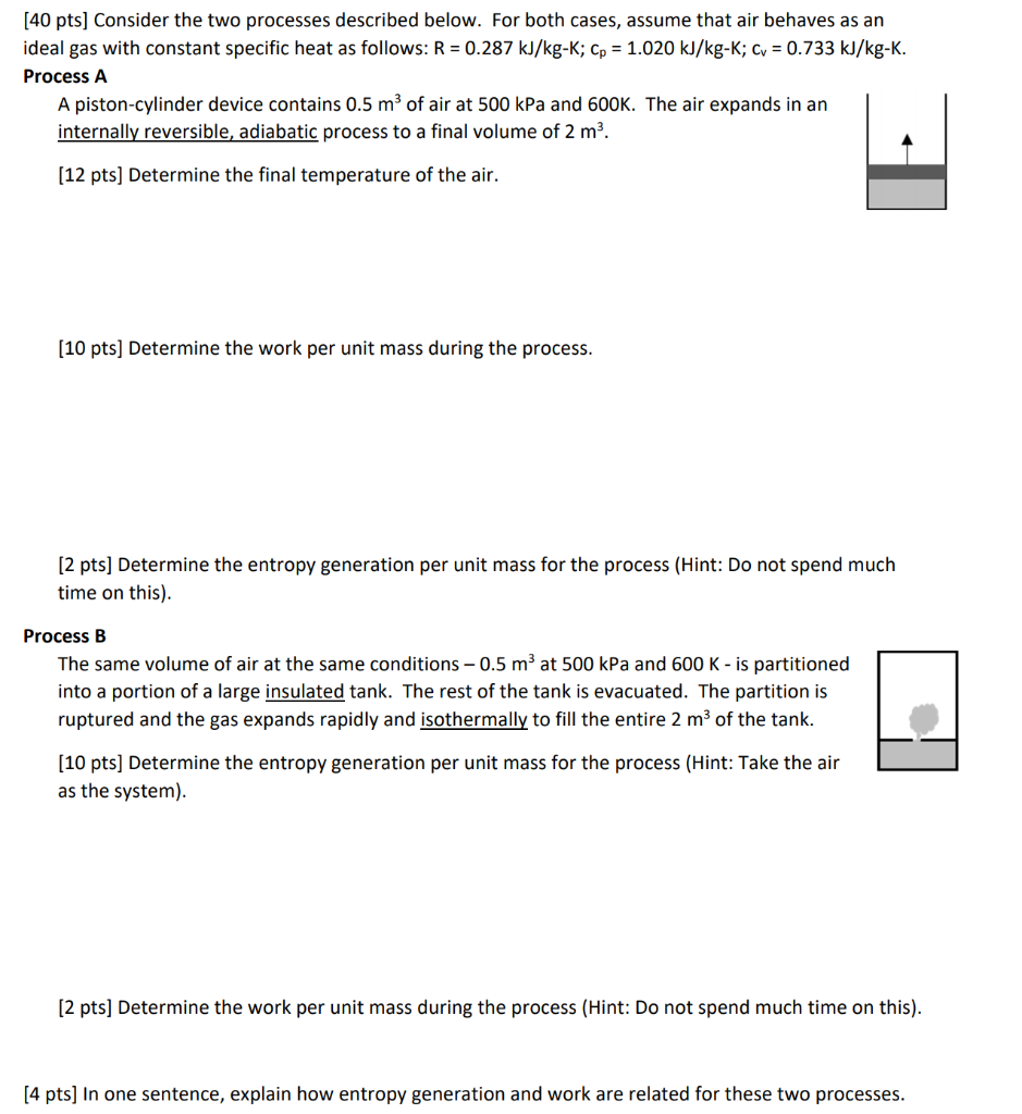 Solved [40 pts] Consider the two processes described below. | Chegg.com