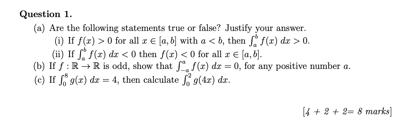 Solved Question 1. (a) Are the following statements true or | Chegg.com