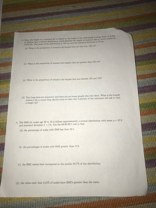 Solved WORKSHEET-NORMAL DESTRIBUTIONS . For each probles | Chegg.com