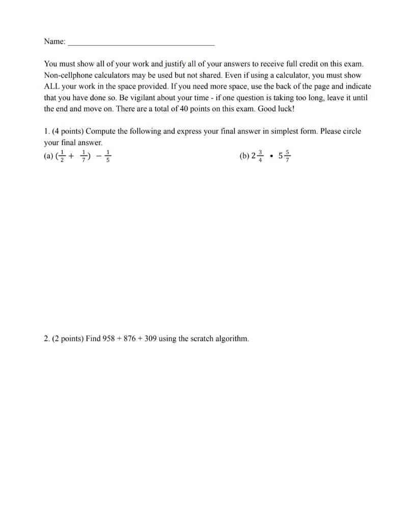 Solved You must show all of your work and justify all of | Chegg.com