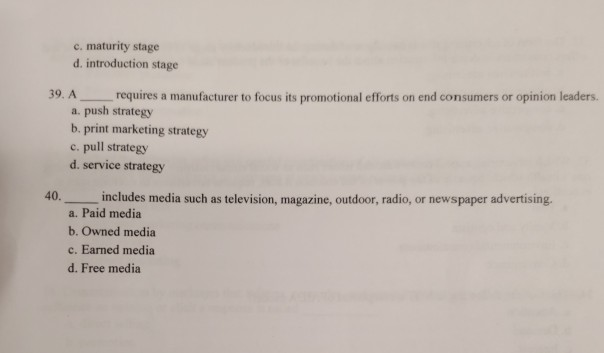 Solved 36. Which of the following consists of all marketing | Chegg.com