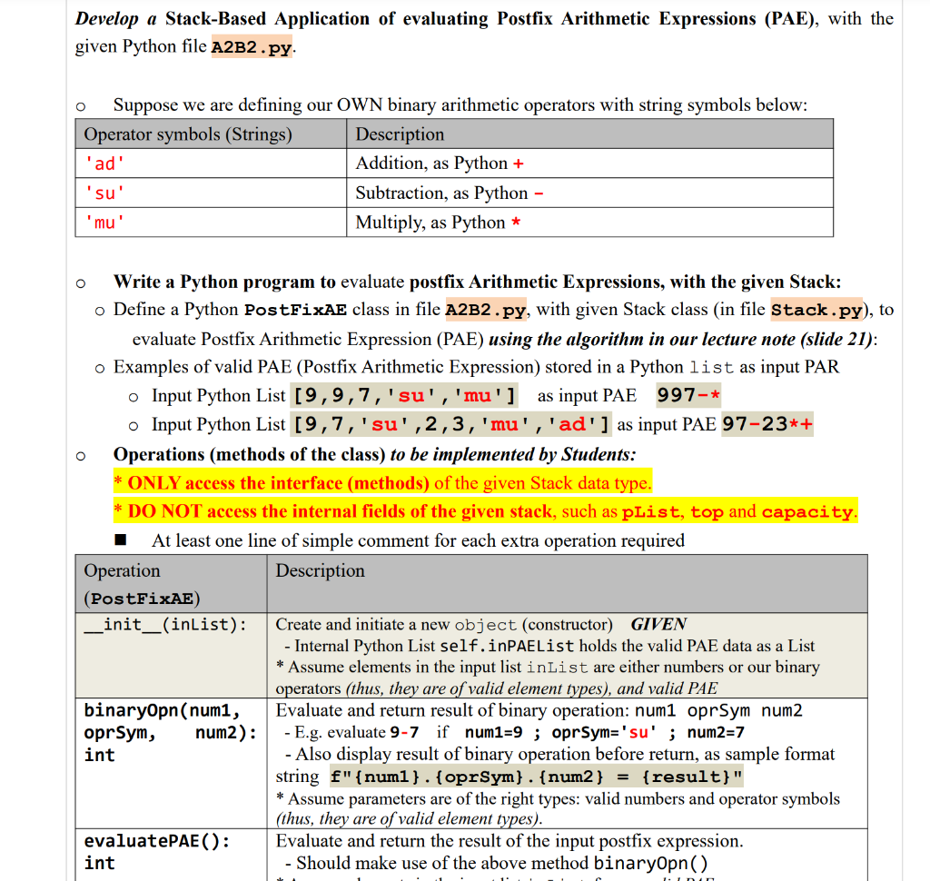 Solved Develop A Stack-Based Application Of Evaluating | Chegg.com