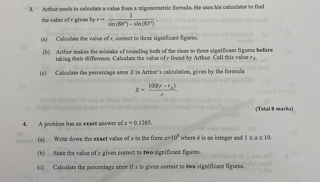 Solved 3. Arthur Needs To Calculate A Value From A 